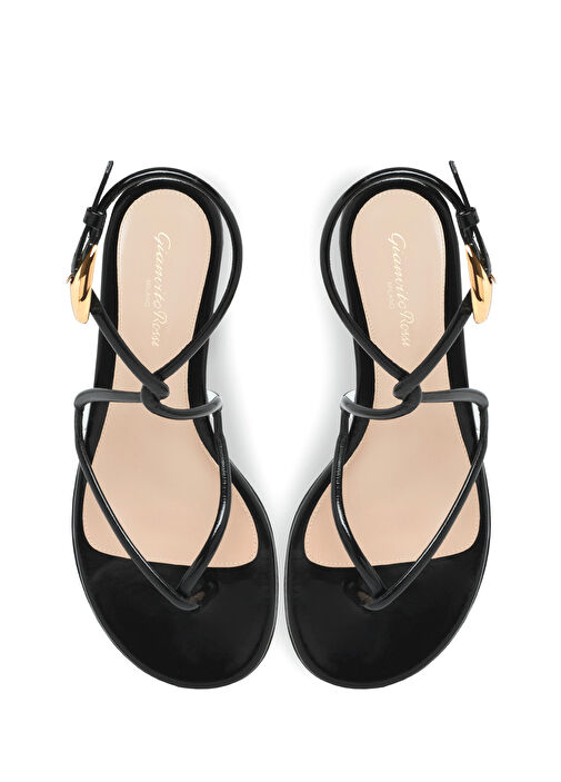 Siyah Kadın Deri Sandalet - Görsel 4