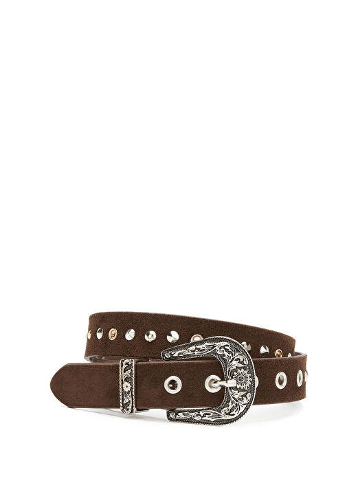 Kahverengi Western Süet Kemer