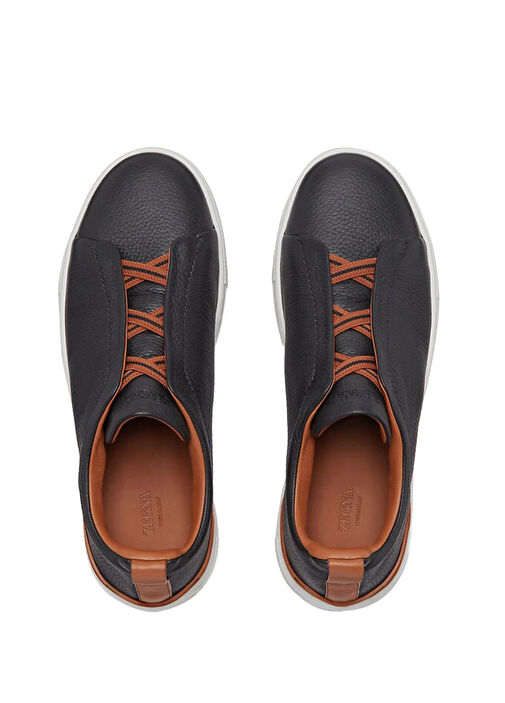 Siyah Erkek Deri Sneaker - Görsel 4
