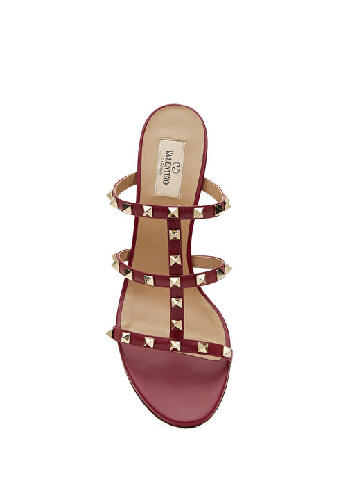 Rockstud Fuşya Kadın Deri Terlik - Görsel 5