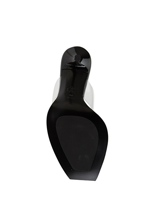 Siyah Şeffaf Bantlı Kadın Deri Terlik - Görsel 6