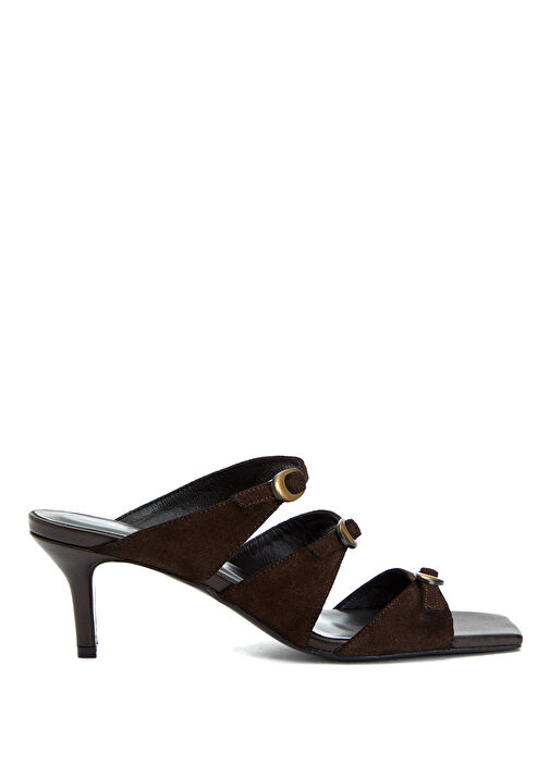 Academia Academia Koyu Kahverengi Kahverengi Amorf Tokalı Kadın Süet Terlik Sandalet & Terlik | Beymen Koyu Kahverengi - 2. görsel