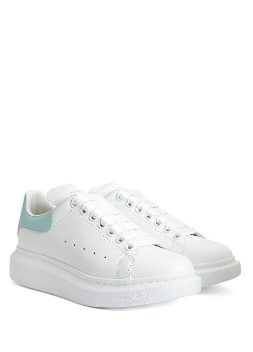 Oversized Beyaz Kadın Deri Sneaker - Görsel 3