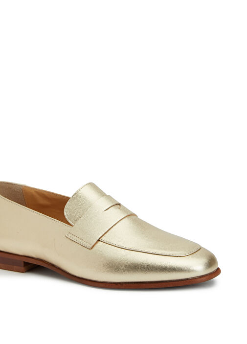 Gold Kuşak Detaylı Kadın Deri Loafer - Görsel 7