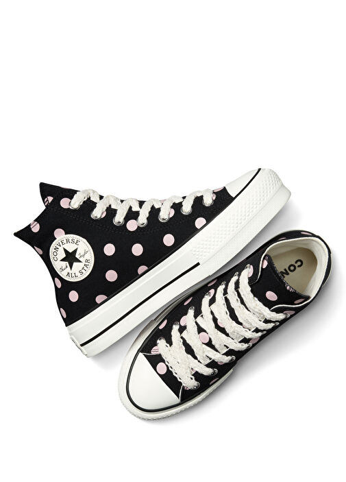Chuck Taylor Lift Pembe Siyah Kadın Kanvas Sneaker - Görsel 4