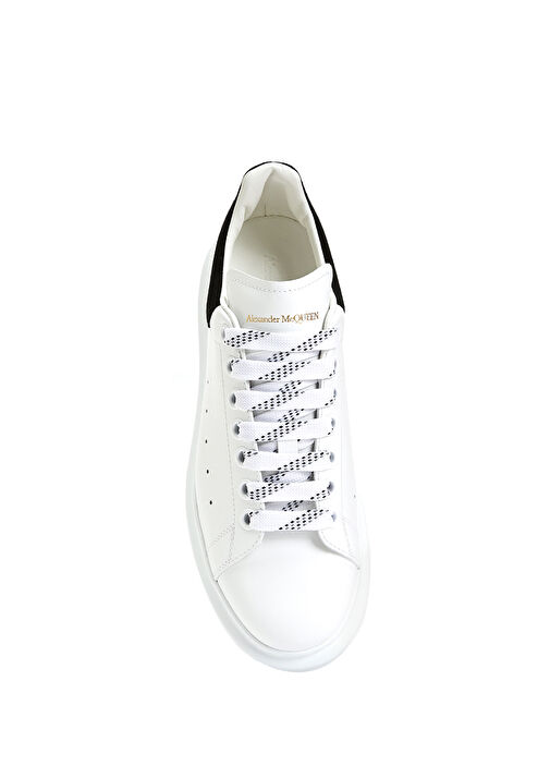 Oversized Siyah Beyaz Logolu Kadın Deri Sneaker - Görsel 5