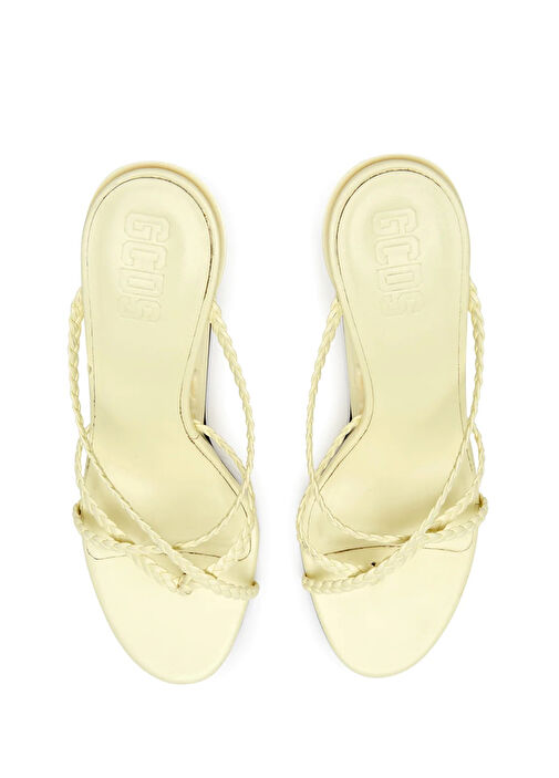Sarı 3D Detaylı Kadın Deri Sandalet - Görsel 4