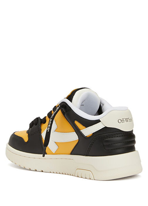 Siyah Sarı Erkek Çocuk Deri Sneaker - Görsel 4