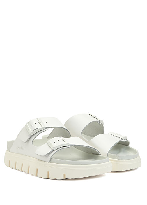 Arizona Chunky EXQ Beyaz Kadın Deri Terlik - Görsel 3