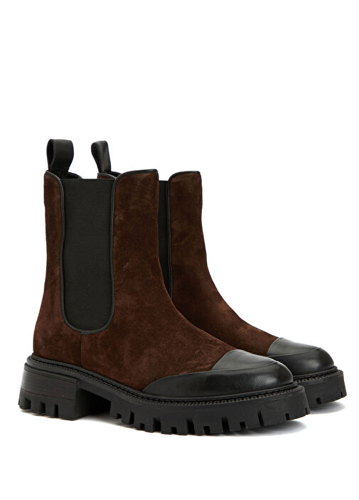 Kahverengi Kadın Süet Deri Bot - Görsel 3