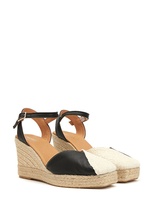 Bej Siyah Kadın Espadril - Görsel 3