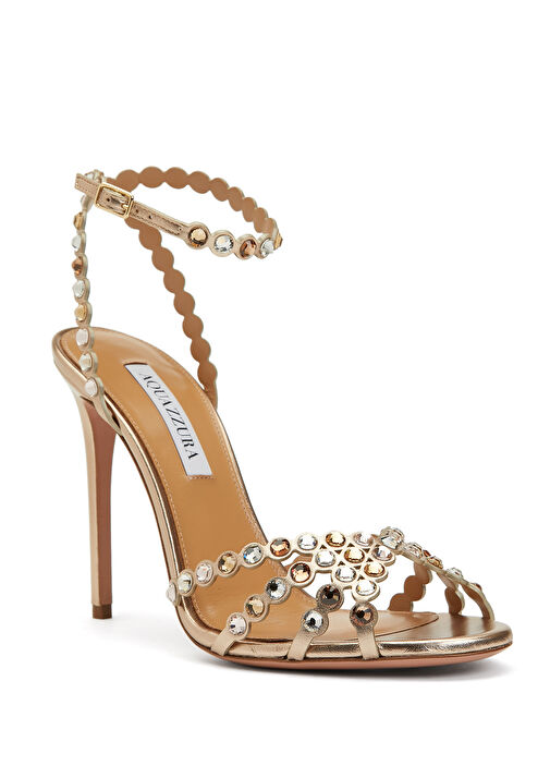 Tequila Rose Gold Topuklu Deri Sandalet - Görsel 3