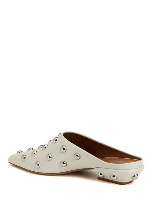 Belle Beyaz Kadın Deri Terlik - Görsel 4