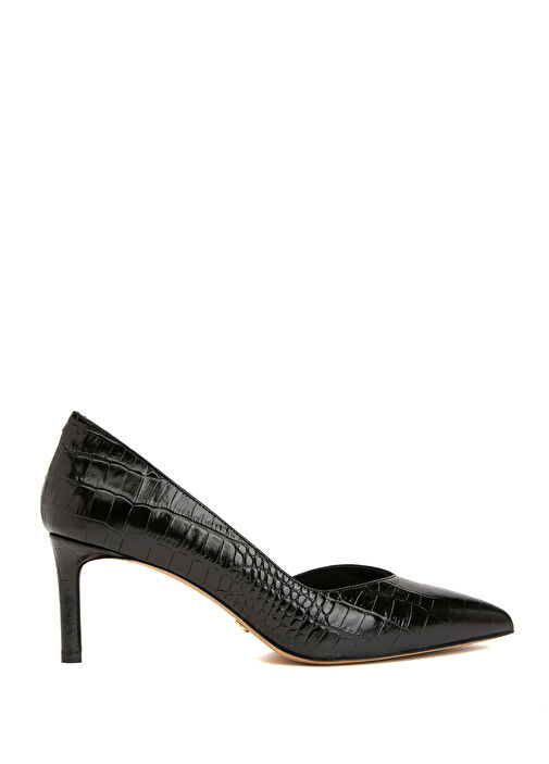 Siyah Kroko Kadın Deri Stiletto - Görsel 2
