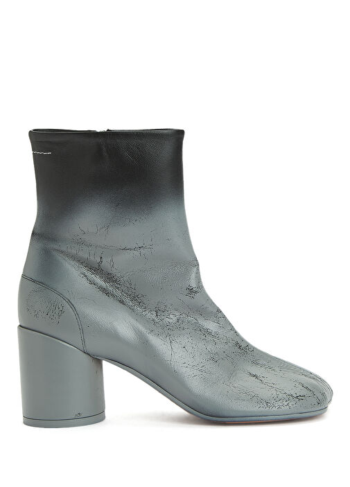Tabi Siyah Gri Kadın Deri Bot - Görsel 2