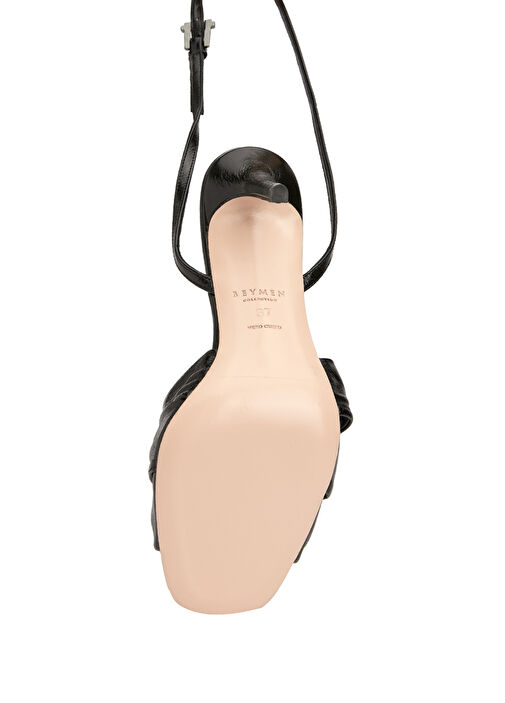 Siyah Kadın Rugan Sandalet - Görsel 6