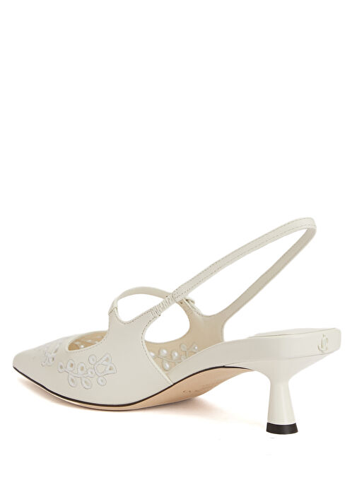 Didi Beyaz Deri Topuklu Ayakkabı - Görsel 4