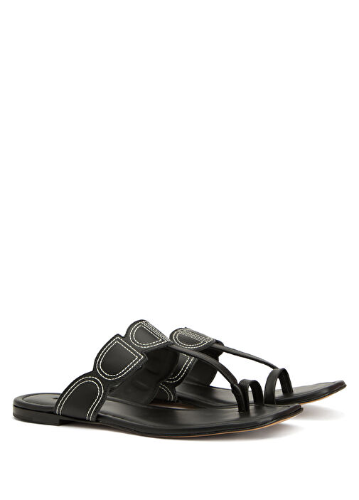 Molly Siyah Kadın Deri Terlik - Görsel 3