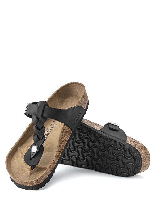 Gizeh Leoi Braided Siyah Kadın Terlik - Görsel 4