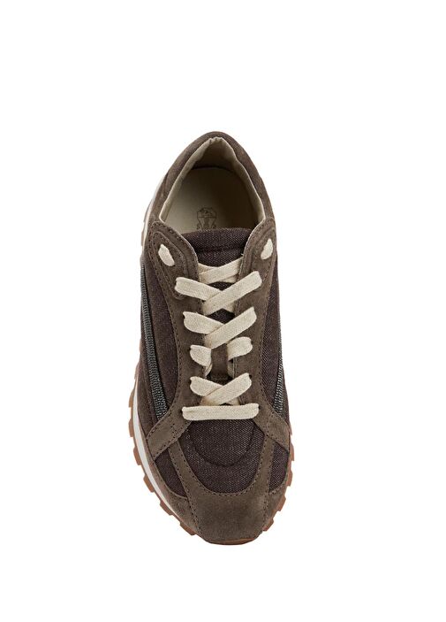 Kahverengi Kadın Deri Sneaker - Görsel 5