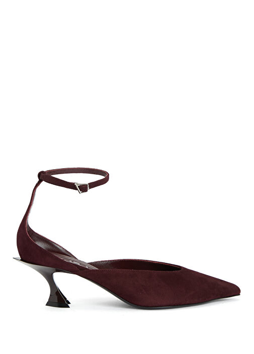 Koyu Bordo Deri Topuklu Ayakkabı - Görsel 2