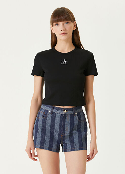 Fendi Siyah Kadın Siyah Logolu T-shirt 1552720 | Beymen