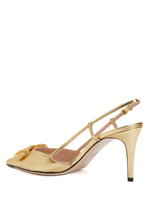 VLogo Gold Deri Topuklu Ayakkabı - Görsel 4