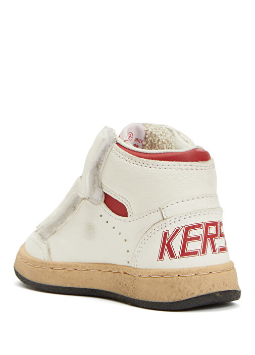 Sky-Star Beyaz Kırmızı Unisex Bebek Deri Sneaker - Görsel 4
