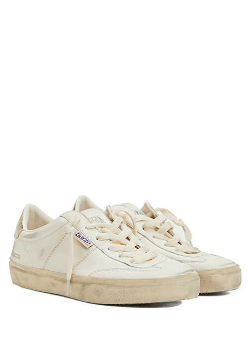 Soul Star Kırık Beyaz Kadın Deri Sneaker - Görsel 3