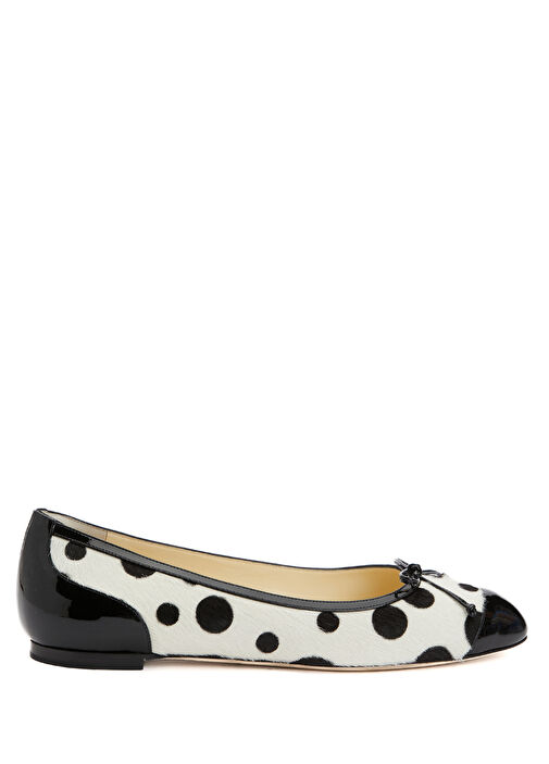 Capbal Siyah Beyaz Puantiye Desenli Deri Babet - Görsel 2