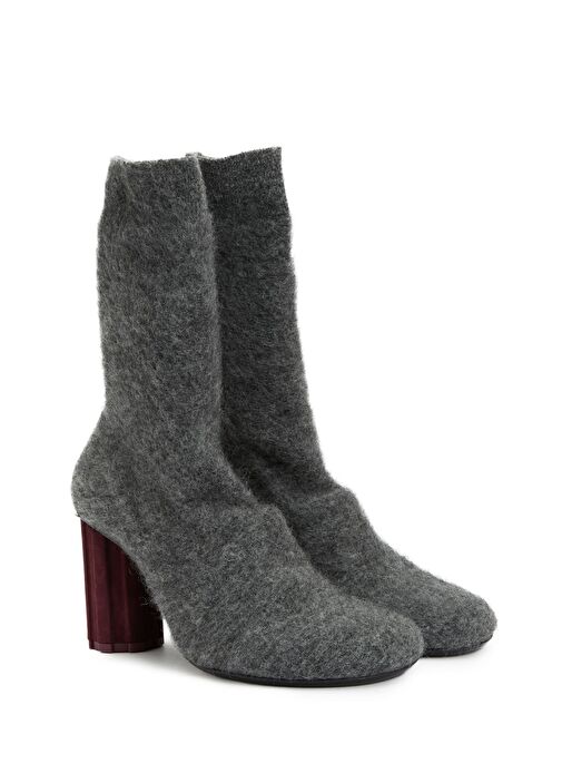 Antrasit Kadın Yün Bot - Görsel 3