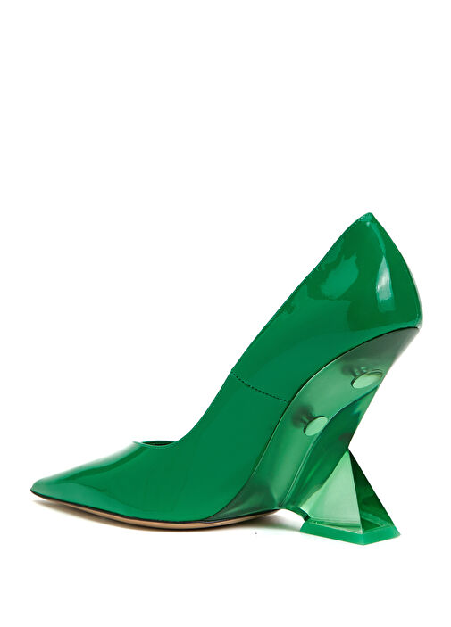 Yeşil Deri Stiletto - Görsel 4