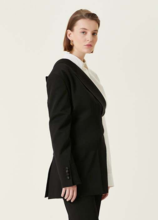 Dolce&Gabbana - Black One-Shoulder Wool Gabardine Jacket