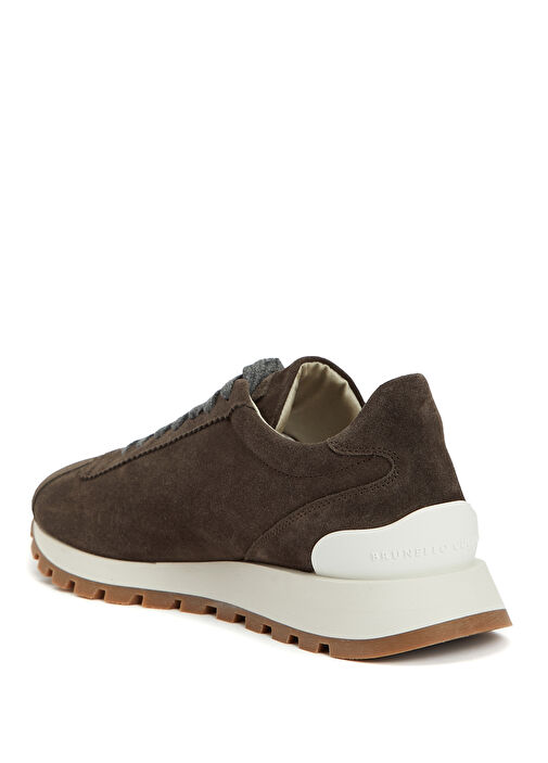 Koyu Kahverengi Kadın Deri Sneaker - Görsel 4