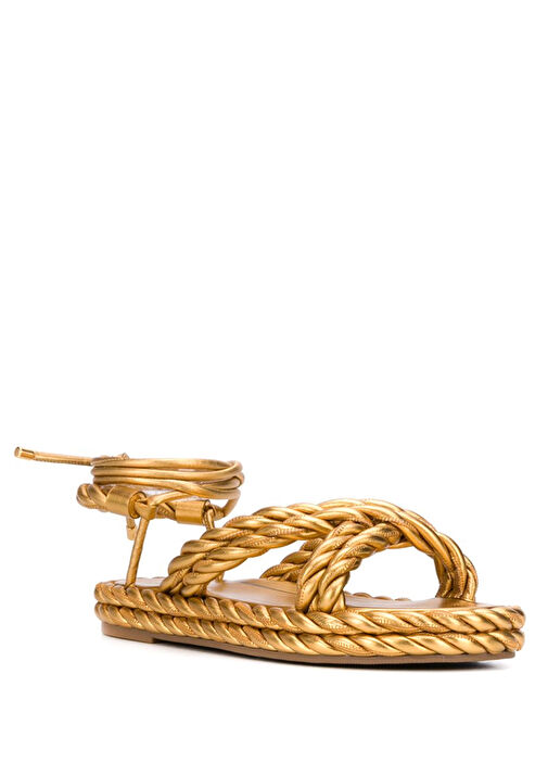 Gold Kadın Deri Sandalet - Görsel 3
