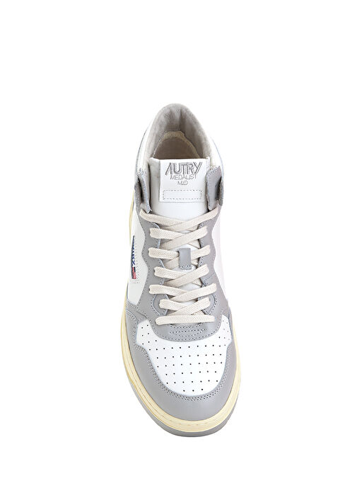 Gri Beyaz Erkek Deri Sneaker - Görsel 5