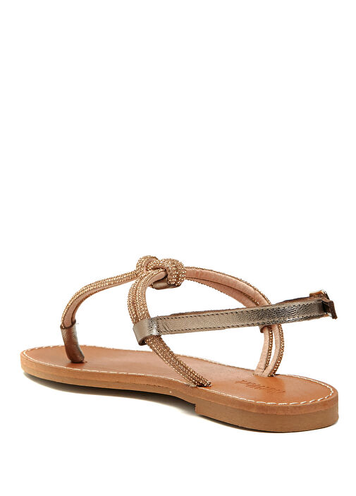 Sarı Kadın Deri Sandalet - Görsel 4