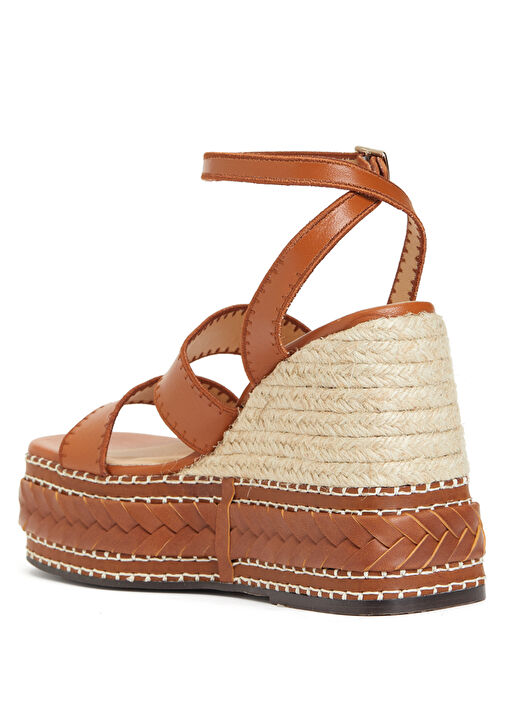 Faure Taba Platform Detaylı Kadın Deri Espadril - Görsel 4