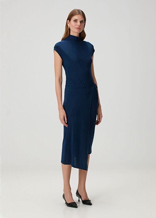 Calvin Klein - Blue Midi Wrap Dress
