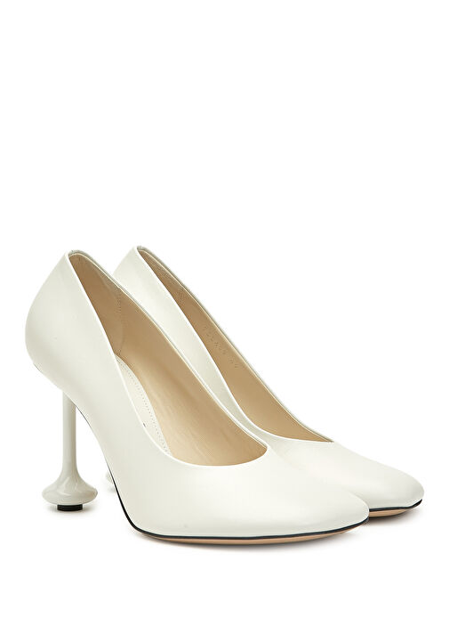Toy Beyaz Kadın Deri Topuklu Ayakkabı - Görsel 3