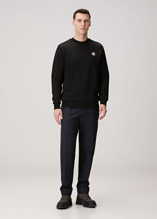 Moncler Siyah Erkek Siyah Logo Detaylı Sweatshirt 1892844 | Beymen