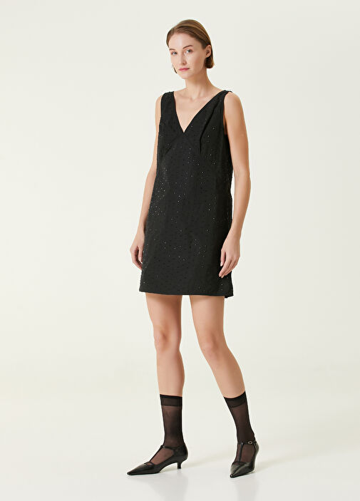 Marc Jacobs Black Bejeweled Mini Dress