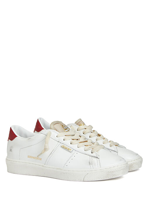 Matchstar Kırmızı Beyaz Kadın Deri Sneaker - Görsel 3