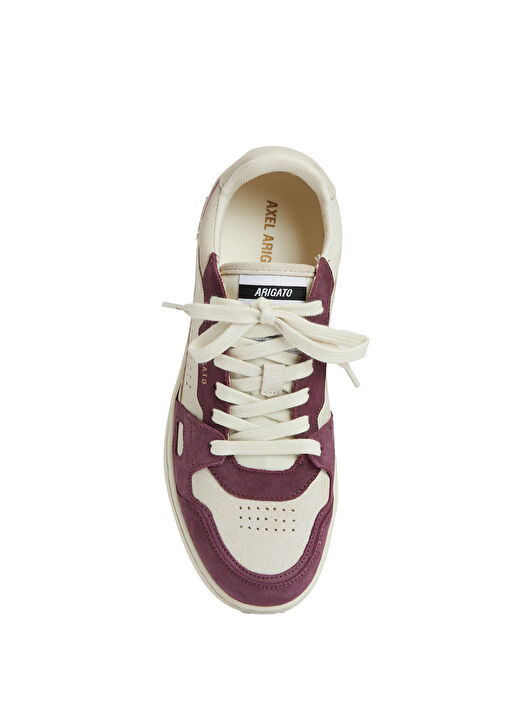 Beyaz Bordo Kadın Deri Sneaker - Görsel 5