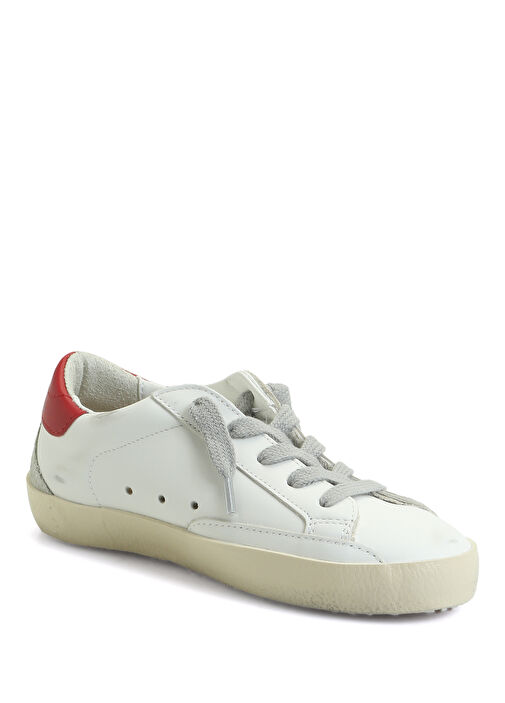 Super-Star Beyaz Kırmızı Çocuk Deri Sneaker - Görsel 3