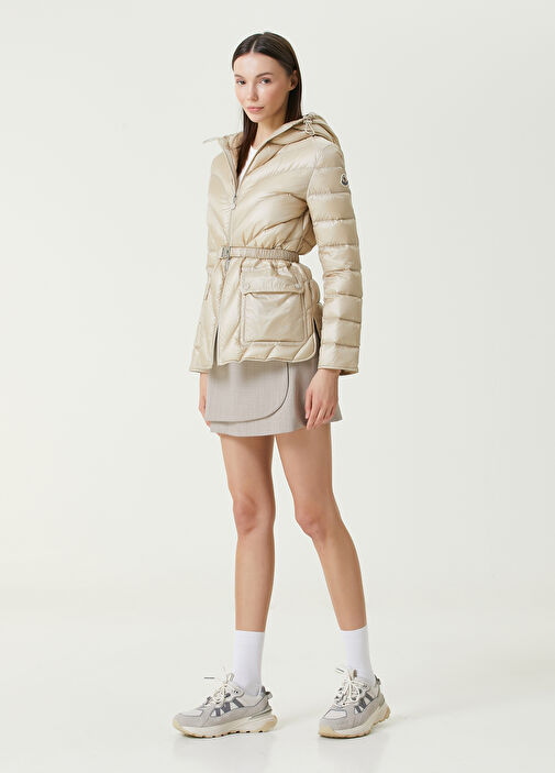 Moncler - Argenno Beige Hooded Puff Coat