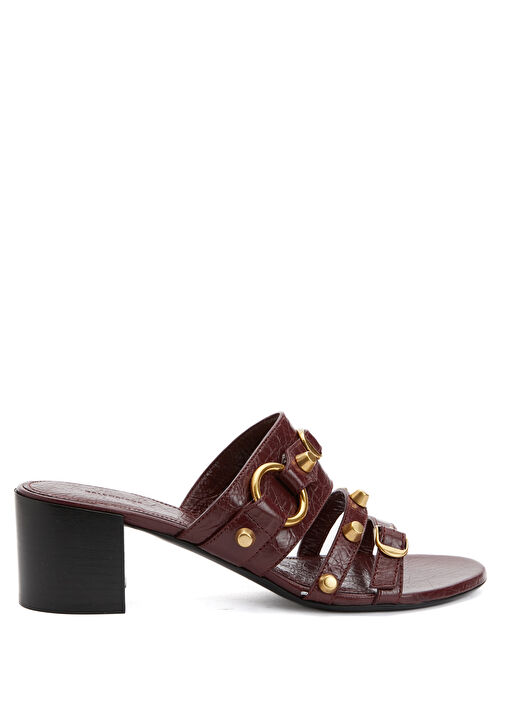 Bordo Kadın Deri Terlik - Görsel 2