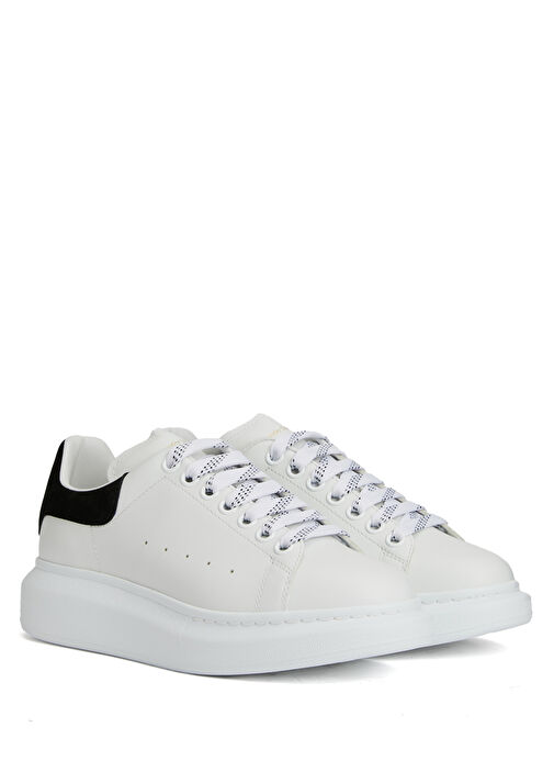 Oversized Siyah Beyaz Kadın Deri Sneaker - Görsel 3