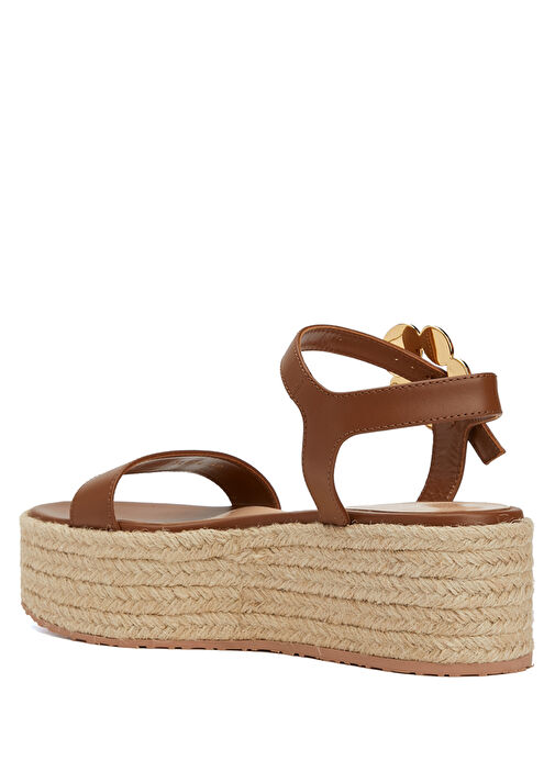 Kahverengi Kadın Deri Sandalet - Görsel 4