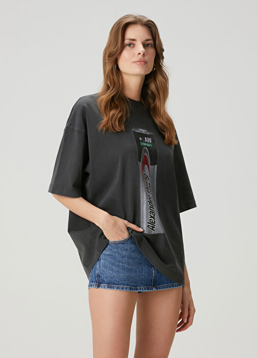 Tシャツ・カットソー Alexander Wang Anthracite cotton t-shirt (UCC1241670 011) Alexander Wang - Anthracite T-Shirt